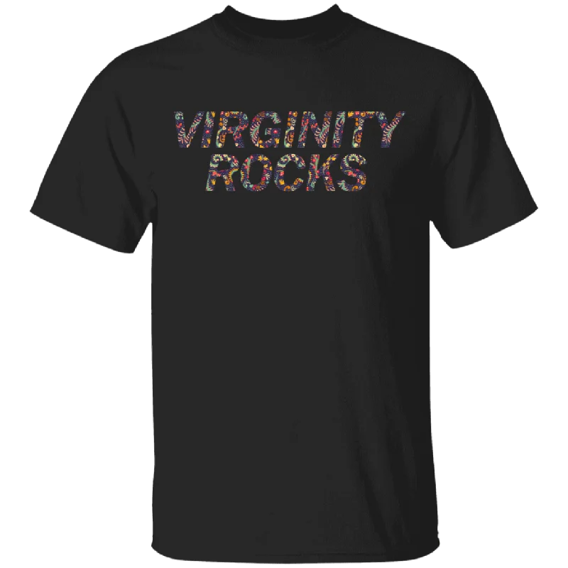 Cool Virginity Rocks Funny Rock Star Music Lover T-Shirt Hooded Caped Shawl Collar
