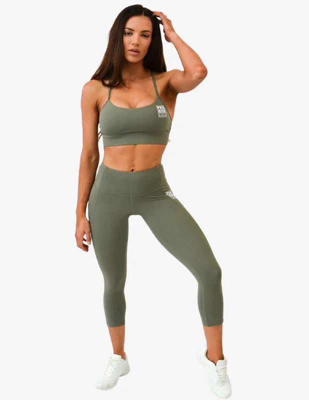 A2G GYM LEGGINGS | KHAKI 7/8 Trendy Tie-Dye Leggings