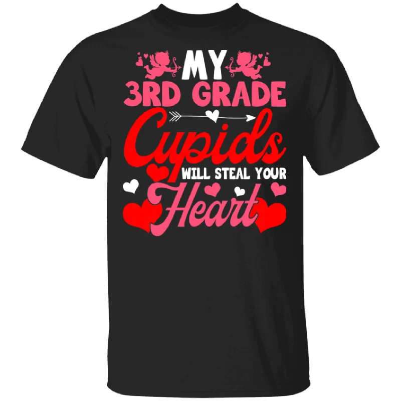 My 3rd Grade Cupids Will Steal Your Hearts Teacher Elementary Teacher Funny Teacher Couple Valentine Gifts T-Shirt Spandex Blend Rayon Blend Denim Blend