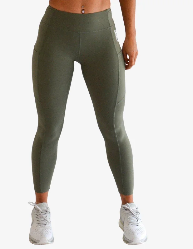 A2G | Original Gym Leggings | Khaki Cozy Textured Workout Leggings