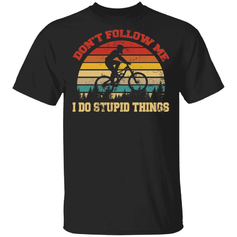 Vintage Retro Don't Follow Me Downhill Lover Player Fans Funny Womens Mens Gifts T-Shirt Graphic T-Shirt Round Neck Polyester