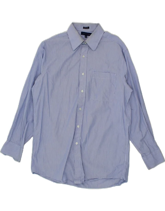 TOMMY HILFIGER Mens Regular Fit Shirt Size 15 1/2 Medium Blue Cotton Chenille Fabric Brocade Fabric Lace Fabric