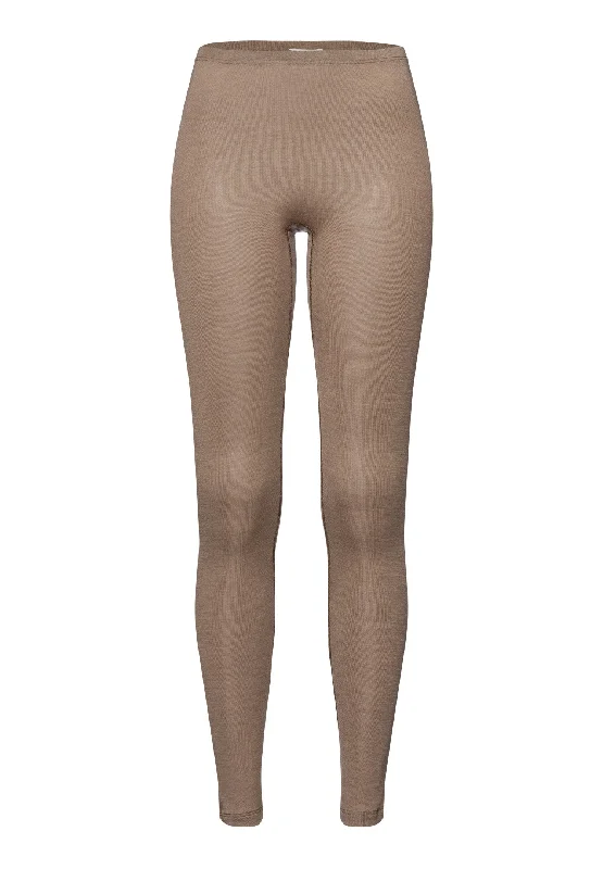 Woolen Silk W Wool and Silk Leggings | Taupe 71422-2847 Comfortable Zip-Up Leggings