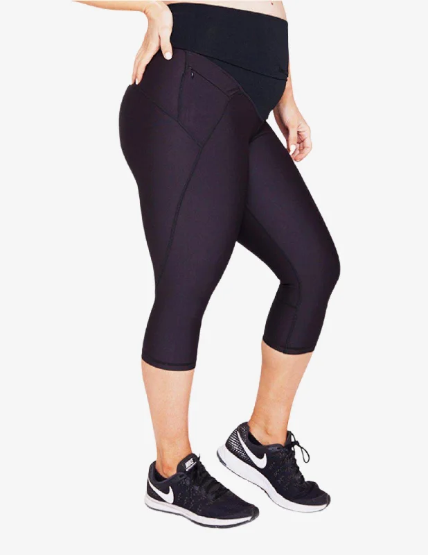 3/4 Pregnancy & Postpartum Leggings Fashionable Moisture-Wicking Leggings