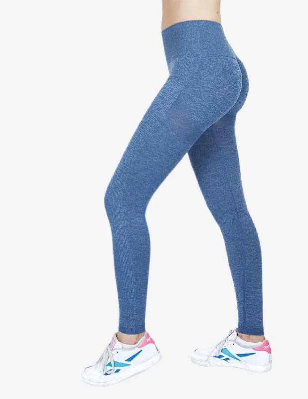 Energy Seam Leggings - Blue Stylish Side-Stripe Leggings