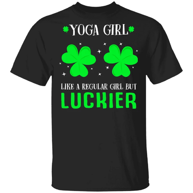 Yoga Girl Like A Regular Girl But Luckier Shamrock Women St Patrick's Day Irish Gifts T-Shirt Mesh Fabric Canvas Fabric Denim Fabric