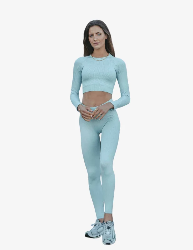 Bondi Blue Seamless Leggings Trendy Seamless Sports Leggings