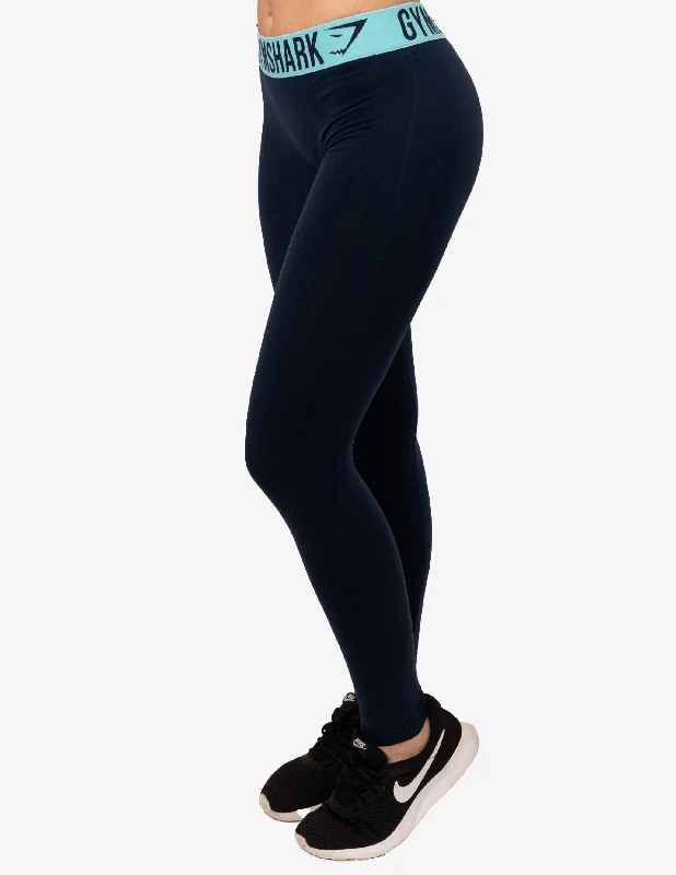 FIT LEGGINGS SAPPHIRE BLUE/MARINE BLUE Comfortable Tummy Shaping Leggings