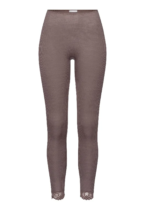 Woolen Lace Wool and Silk Lace Trim Leggings | Stonewash 70910-2756 Cozy Workout Performance Leggings