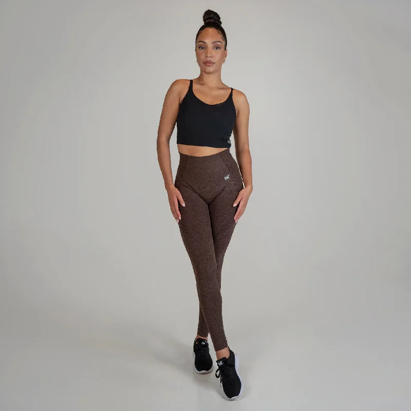 Vortex Leggings - Mocha (Scrunch) Comfortable Fleece-Lined Leggings
