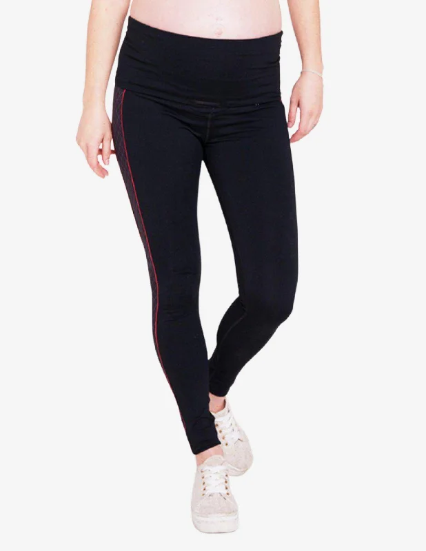 Plaid Like That Pregnancy & Postpartum Full Length Leggings Trendy Cut-Out Activewear Leggings
