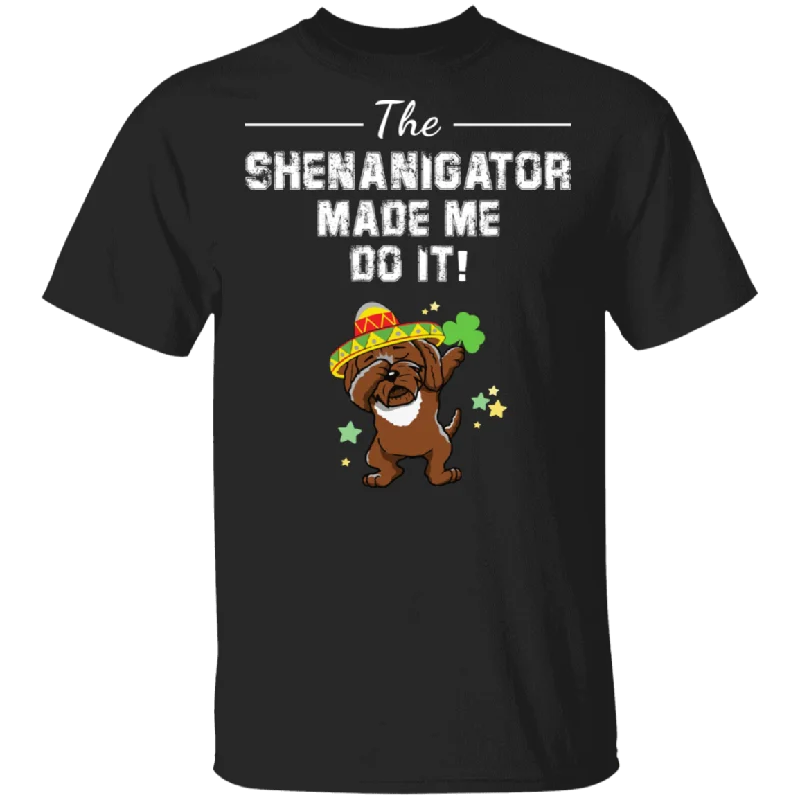 The Shenanigator Made Me Do It Dabbing Cockapoo Leprechaun Shamrock Cockapoo Dog Lover St Patrick's Day Gifts T-Shirt Lace Blend Ribbed Blend Corduroy Blend