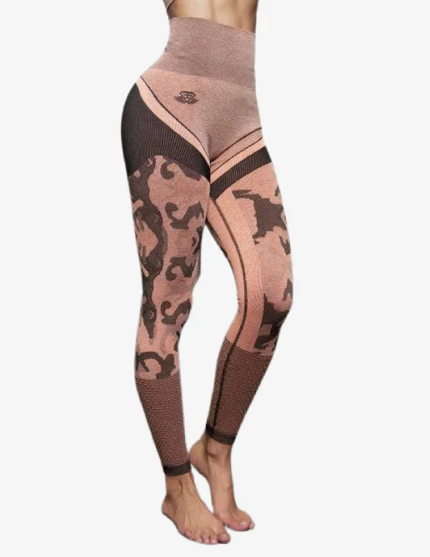 ATHENA CAMO Legging High Waist – Orange Fashionable Embroidered Detail Leggings