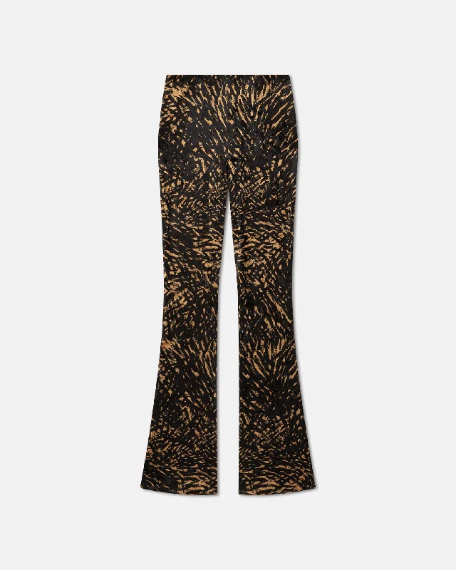Matson - Crushed Velvet Flared Leggings - Fur Stroke Animal Stylish Yoga Leggings