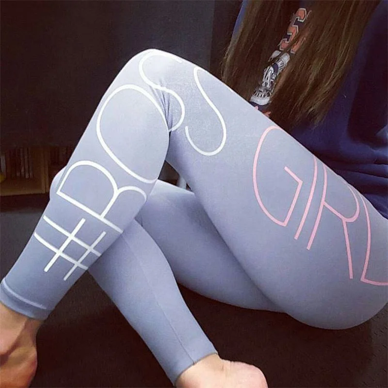 Boss Girl Printed Leggings Fashionable Smooth Fit Leggings