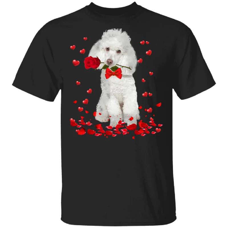 Cockapoo Rose Flower Funny Cockapoo Dog Lover Owner Couple Husband Wife Fiance Fiancee Girlfriend Boyfriend Valentine Gifts T-Shirt Zippered Front Buttoned Front Snap Front