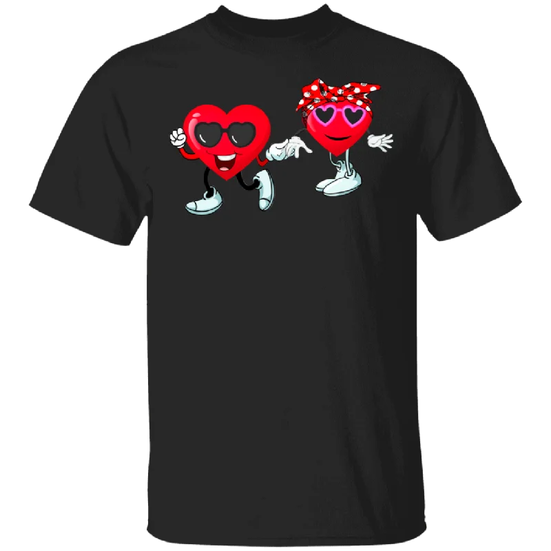 Hearts Valentine Couple Happy Valentine Couple Newlywed Wife Husband Fiance Fiancee Boyfriend Girlfriend Bride T-Shirt Lace Blend Ribbed Blend Corduroy Blend