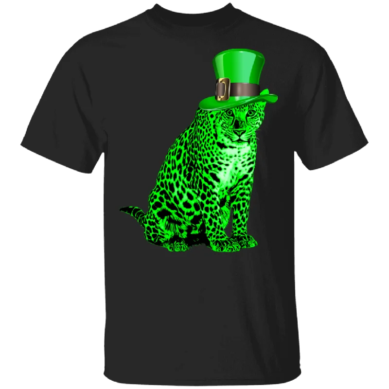 Green Leprechaun Cheetah St Patrick's Day Irish Cheetah Wild Animal Lover Mom Dad Grandma Grandpa Daughter  St Patty's Day Gifts T-Shirt Striped Floral Plaid