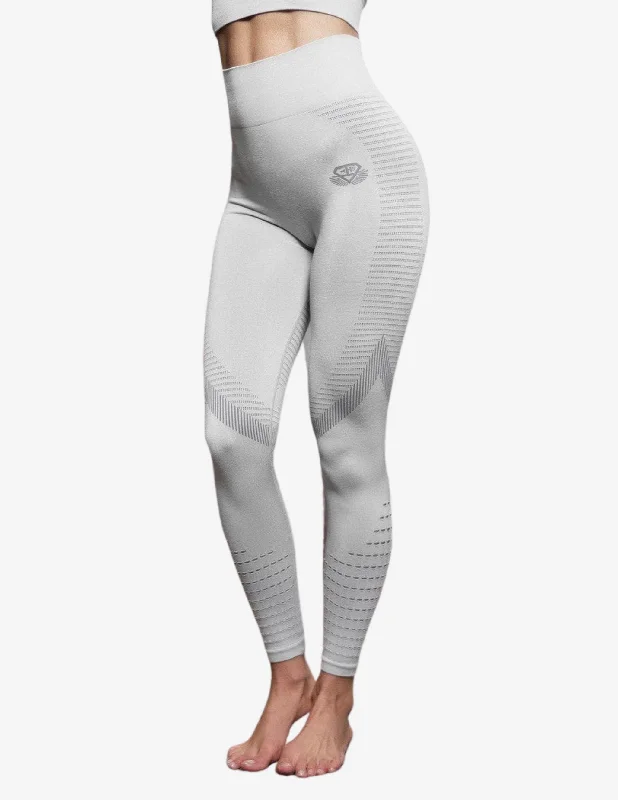 Freya Seamless Legging High Waist – Light Grey Elegant Satin Finish Leggings