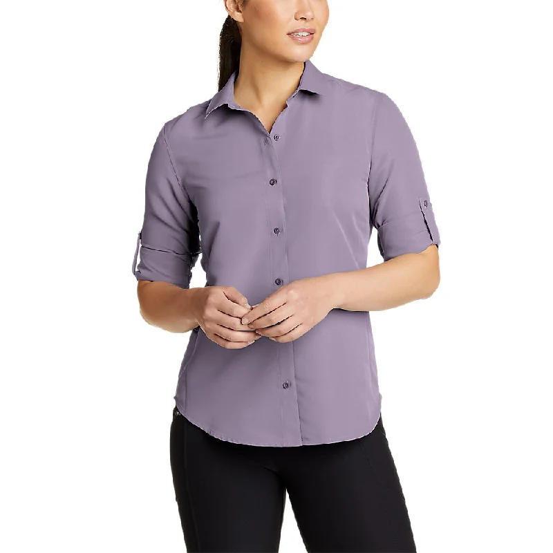 Women's Trail Ripstop Long-Sleeve Shirt Notch Collar Peter Pan Collar Cowl Neck