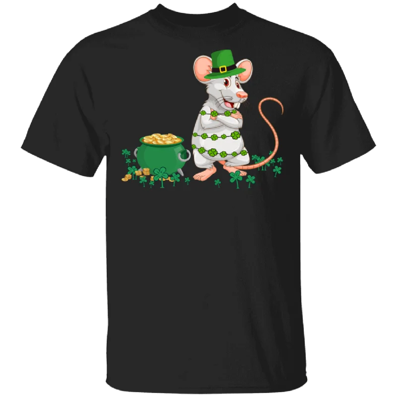 Leprechaun Rat Funny Shamrock Rat Lover Irish St Patrick's Day Gifts T-Shirt Chenille Brocade Lace