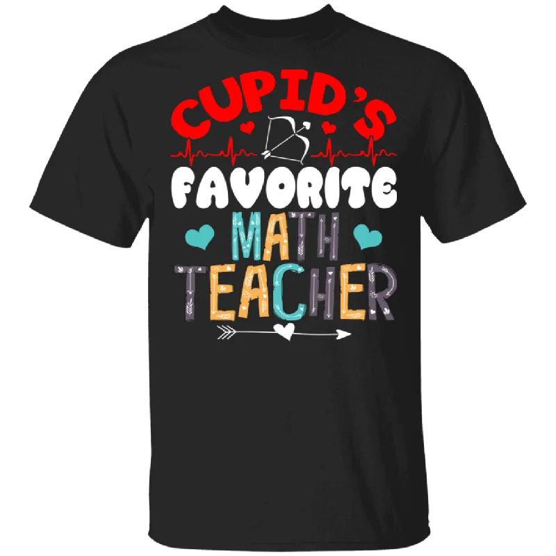 Cupid's Favorite Math Teacher Kindergarten Teacher Funny Teacher Shirt Men Women Wife Husband Fiancee Girlfriend Couple Valentine Gift T-Shirt Seamless Knitted Crochet