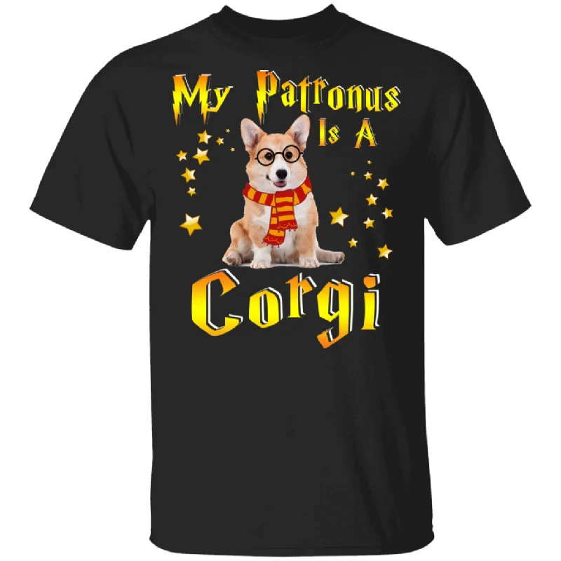 My Patronus Is A Corgi Magical Corgi Pet Dog T-Shirt Thin T-Shirt Open Front Quick Dry