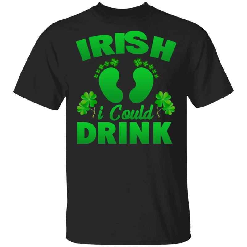 I Could Drink Pregnancy Beer Lover Shamrock Leprechaun Pregnancy Announcement Funny Maternity Women Men Irish St Patrick's Day Gifts T-Shirt Layered Multi-layer Single Layer