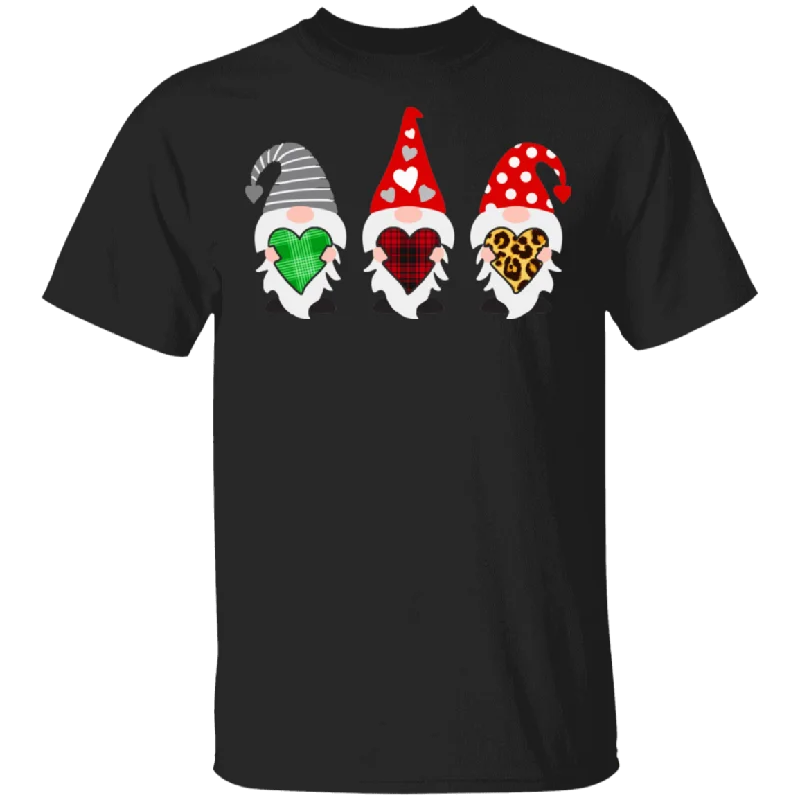 Gnomes Heart Green Red Leopard Plaid Plaid Womens Flannel Leopard Print Animal Leopard Print Husband Wife Fiance Fiancee Couple Valentine T-Shirt Denim Fabric Leather Fabric Suede Fabric