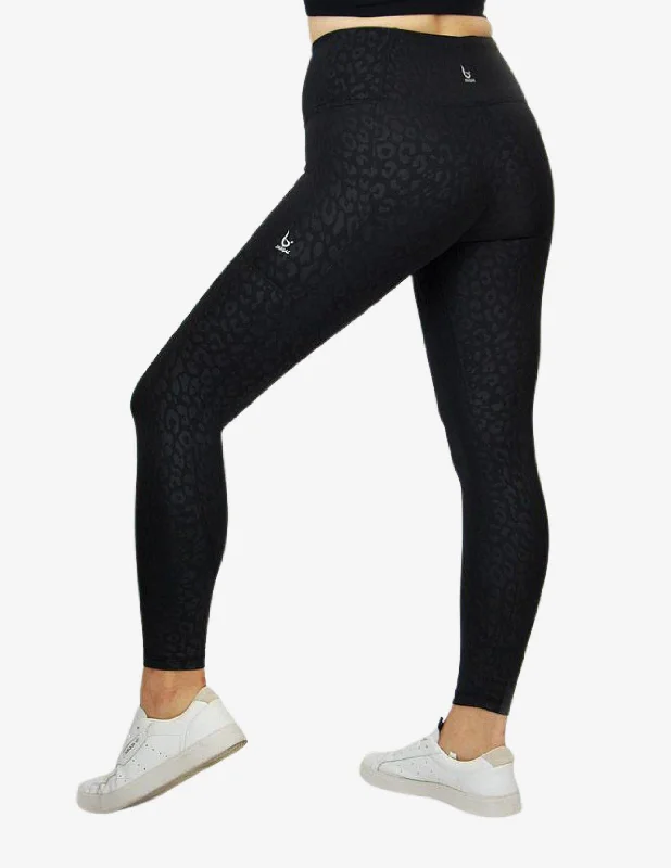 Black Leopard Legging - Black Elegant Casual Fit Leggings