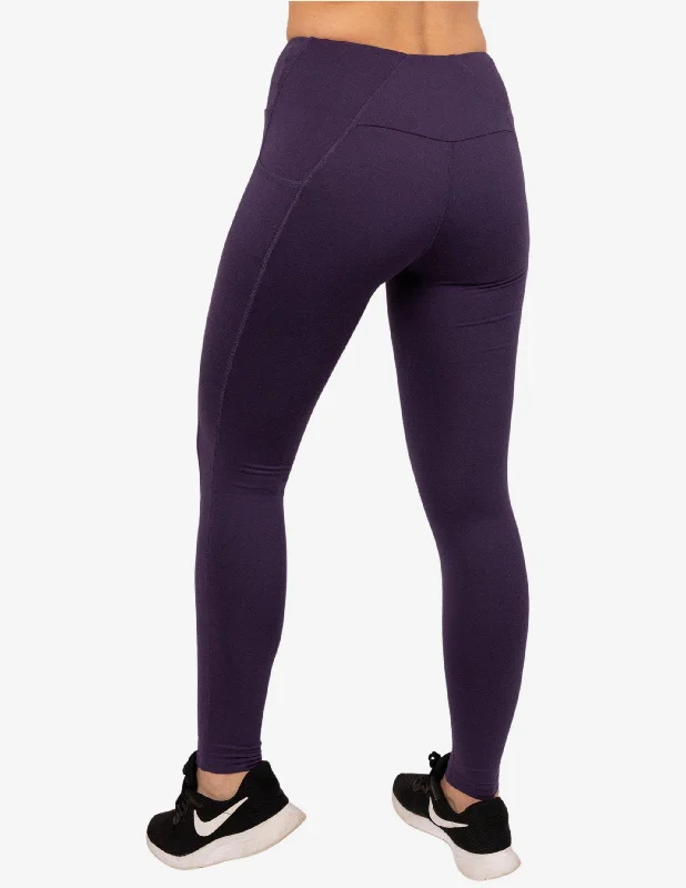 Dry Sculpture Leggings Rich Purple Trendy Side-Pocket Leggings