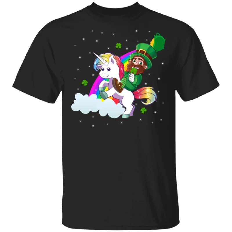 Leprechaun Riding Unicorn St Patrick's Day Shamrock Unicorn Lover St Patrick's Day Gifts T-Shirt Cashmere Blend Cotton Blend Poly Blend