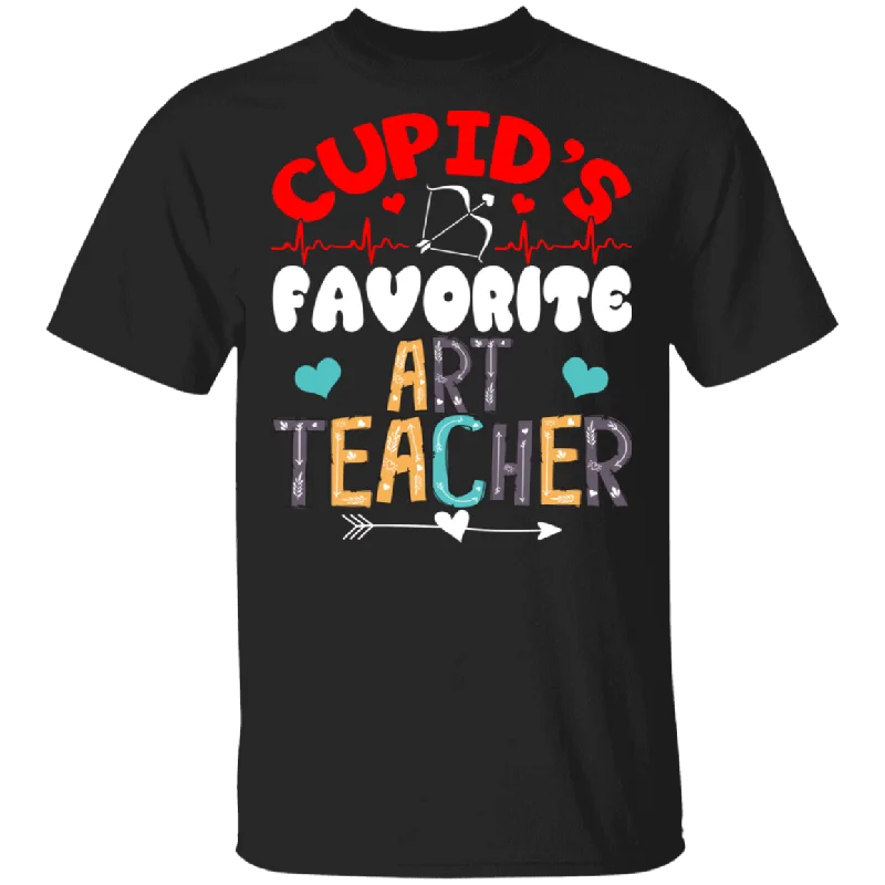 Cupid's Favorite Art Teacher Kindergarten Teacher Funny Teacher Shirt Men Women Wife Husband Fiancee Girlfriend Couple Valentine Gifts T-Shirt Casual Formal Business