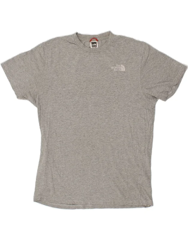 THE NORTH FACE Mens Graphic T-Shirt Top Small Grey Cotton Basic T-Shirt Crew Neck Short Sleeve