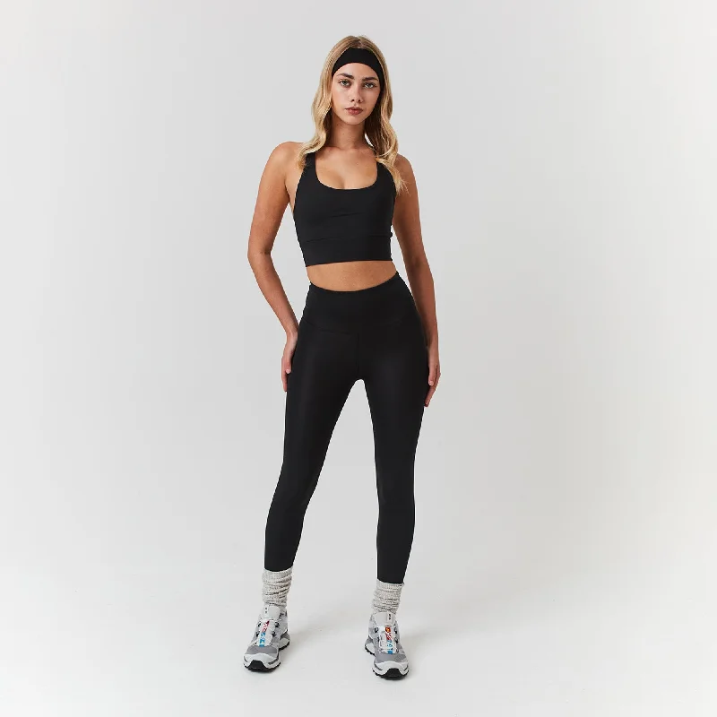 Second Skin Bra & Legging Set | Black Stylish Sweatproof Leggings