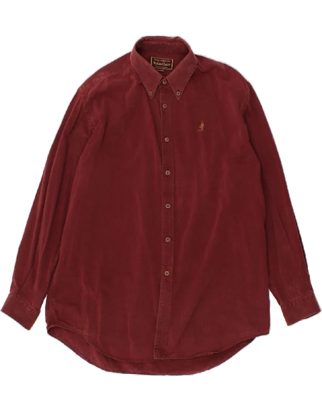 MARLBORO CLASSICS Mens Shirt 2XL Red Cotton Embroidered Appliqued Beaded