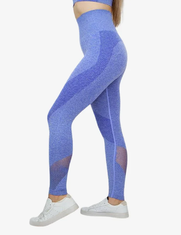 Seamless High Waisted Leggings Blue Stylish Ultra Stretch Leggings