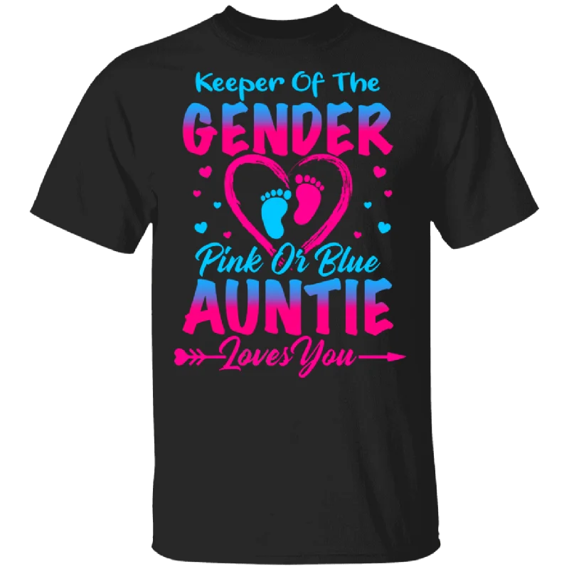 Keeper Of The Gender Pink or Blue Auntie Loves You Cute Gender Reveal Party Pregnancy Announcement Funny Maternity Women Gifts T-Shirt Plaid T-Shirt Polka Dot Checkered