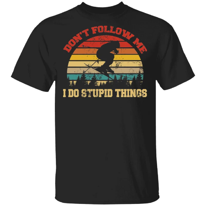 Vintage Retro Don't Follow Me Monoski Lover Player Fans Funny Womens Mens Gifts T-Shirt Fitted T-Shirt Seamless Stretchy