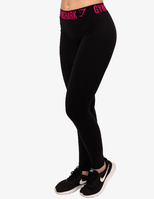 Fit Leggings Black/Rose Cozy Full-Length Workout Leggings