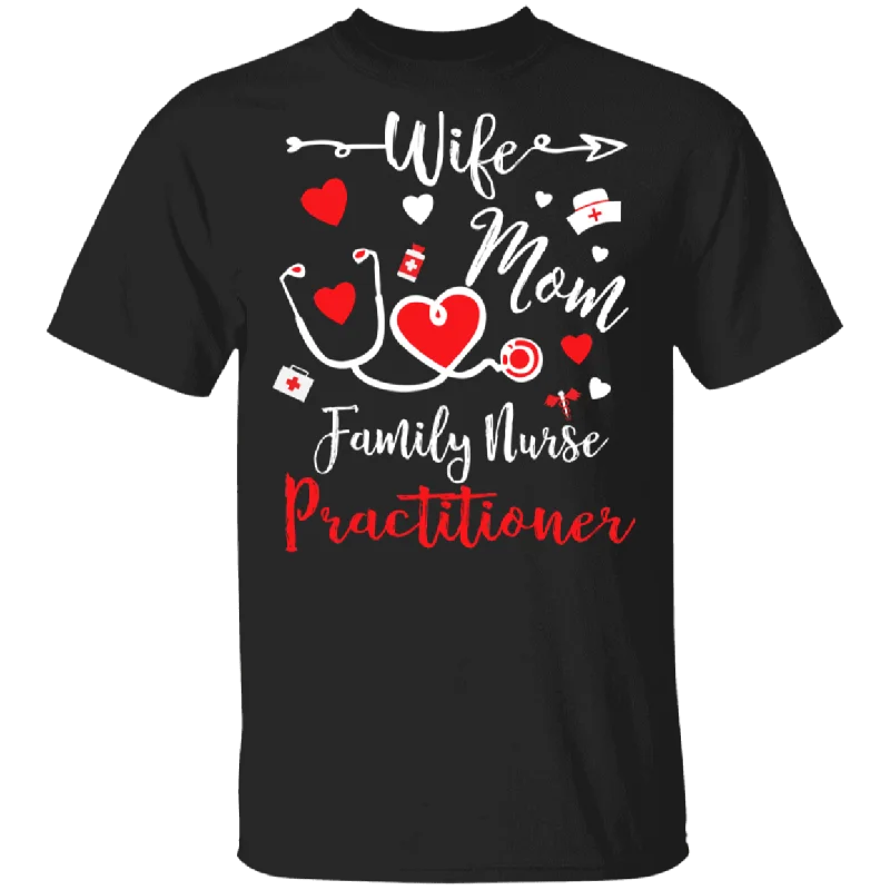 Wife Mom Family Nurse Practitioner Girls Women Couple Nurse Valentine Gifts T-Shirt Rayon Fabric Velvet Fabric Corduroy Fabric