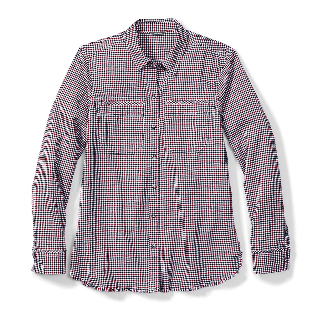 Women's Flannel Two-Pocket Shirt Print Jacquard Patchwork