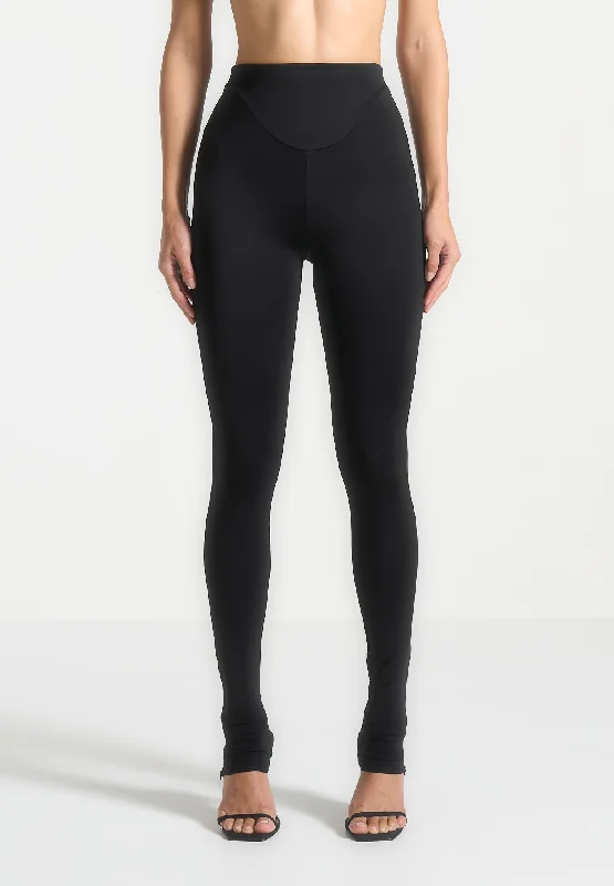 Éternelle High Waisted Leggings - Black Stylish Stretch Print Leggings