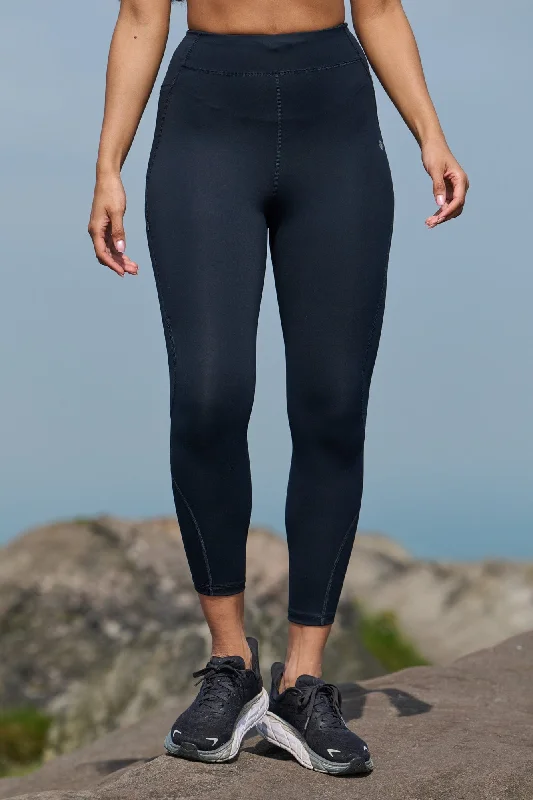 Trail Leggings - 7/8 Length - Black Fashionable Fitted Workout Leggings