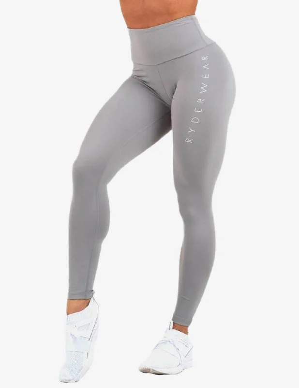 STAPLES SCRUNCH BUM LEGGINGS GREY Chic Floral Print Leggings