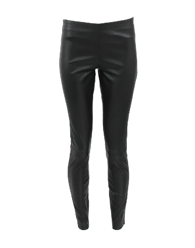 Stretch Leather Legging Pant Casual Black Leggings
