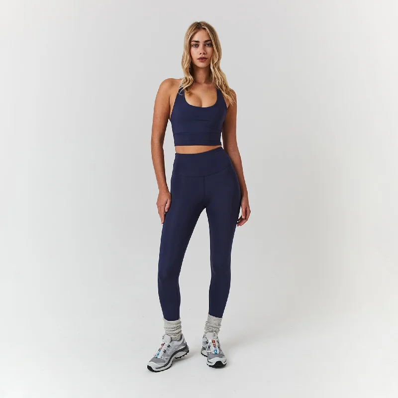 Second Skin Bra & Legging Set | Midnight Blue Stylish Athletic Wear Leggings