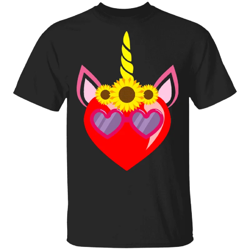 Unicorn Face Hearst Unicorn Lover Funny Valentine Boys Girls Men Women Cute Couple Wife Husband Fiance Fiancee Boyfriend Girlfriend Gifts T-Shirt Ribbed Striped Patterned