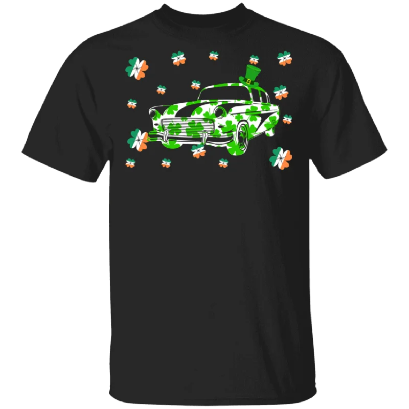 Shamrock Leprechaun Classic Car Lover Driver Ireland Flag Funny St Patrick's Day Mens Womens St Patty's Day Irish Gifts T-Shirt Plaid T-Shirt Polka Dot Checkered