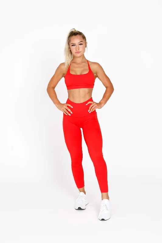 Core Leggings - Red Hot Cozy Sweat-Wicking Leggings